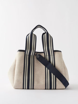 Cotton bag "Traversée" medium black / sand