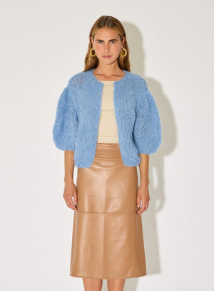 MAIAMI short sleeve cardigan "ALPACA" beige