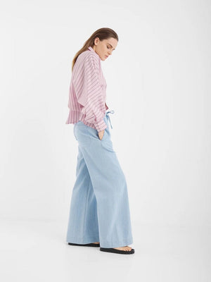 SOSUE cotton blouse "Antonia" slim denim (C)