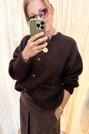 KNIT TED Kuschel Strickjacke "BILLY" chocolat