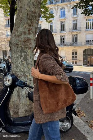 VANESSA BRUNO Wildledertasche "JESS" cognac