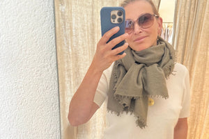 Choice by Réjane Rosenberger cashmere scarf gray méliert (MS-70027)