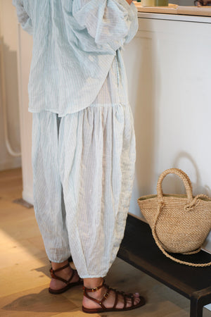 CLARAMONTE cotton kaftan "ALI" blue stripe