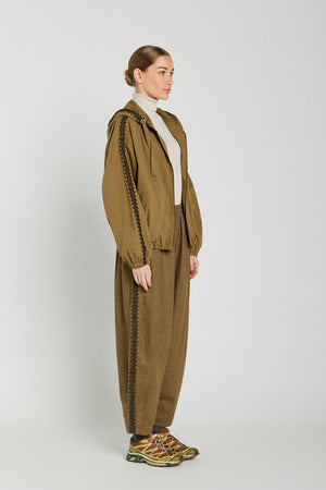 V.DE.VINSTER Hoddiejacke "SEEMA" khaki bestickt