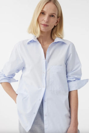 KNIT TED Popeline Hemd "LIES" hellblau