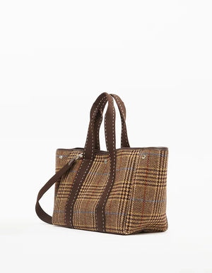 Flanneltasche "Traversée" medium chocolat carro