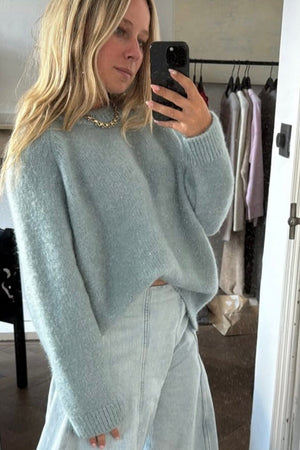 I LOVE MR MITTENS Chunky Wool "NAOMI" Sweater light blue