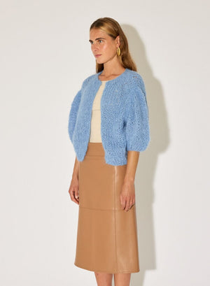 MAIAMI short sleeve cardigan "ALPACA" beige