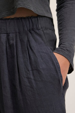 VELVET Leinenhose "GINI05" shadow