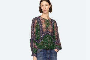 SEA NEW YORK Seidenbluse "MELBA" grün multi