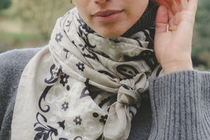 MAISON LECOMTE FLAMANT Baumwollschal "Bandana" taupe