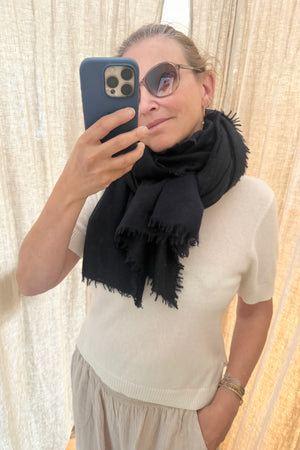 Choice by Réjane Rosenberger cashmere scarf gray méliert (MS-70027)