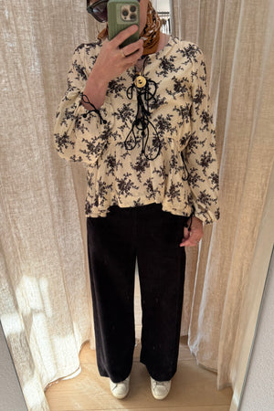 VIA MASINI Velour Cordhose "Samira" babycord schwarz