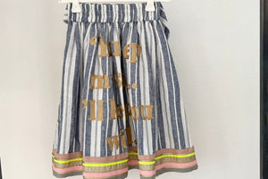 KARIEN BELLE Midi Skirt "POETRY" stripe blue (C)