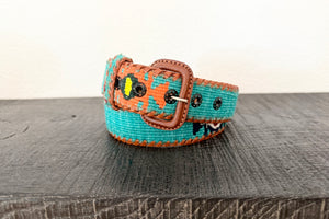 Mehrfarbiger, ethnischer Gürtel "UNYKE" türkis