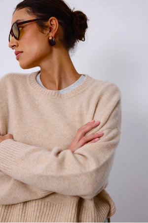 NOTSHY Cashmere Pullover "TAYRA" beige chiné