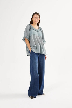 RABENS SALONER Baumwollbluse "DORITA" sage