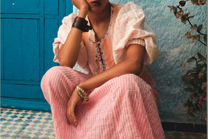 CLARAMONTE Baumwollkleid "MATY" patch pink