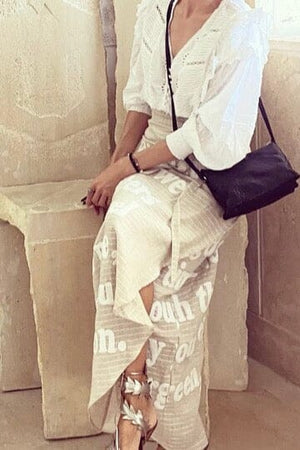 KARIEN BELLE Pareo Skirt "POETRY" charcoal