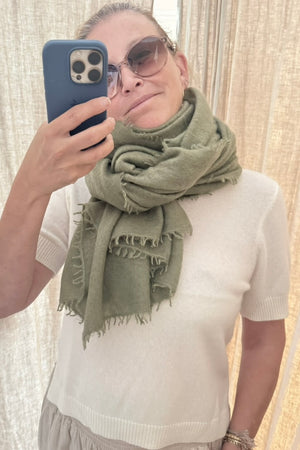 Choice by Réjane Rosenberger cashmere scarf gray méliert (MS-70027)