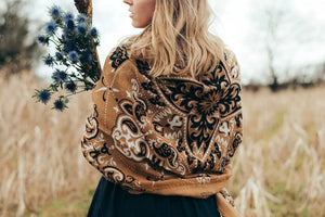 MAISON LECOMTE FLAMANT Wool/Cashmere "Cape" large camel