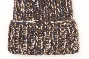 MAIAMI Alpaca Handstrick Mütze brown mélange