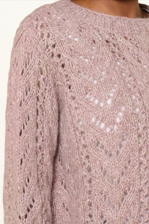 MAIAMI Chunky Alpaca Lace Pullover grey rose