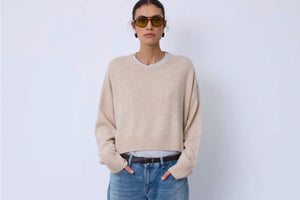 NOTSHY Cashmere Pullover "TAYRA" beige chiné
