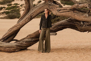 VIA MASINI Baumwollhose "PANTEI" kaki