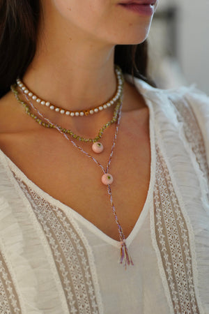 TAMARA TAICHMANN Thulite - Steinkette "Chrysoprase" grün/blau