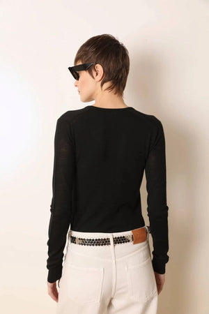 LAURENCE BRAS Feinstrick Shirt "CENDRE" schwarz