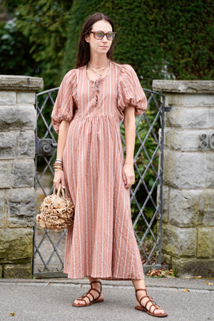 CLARAMONTE Baumwollkleid "MATY" ocre uni