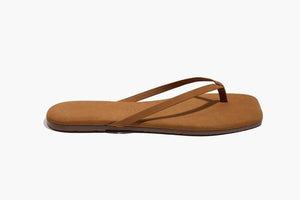 TKEES Wildleder Flip Flop "SQUARE" camel