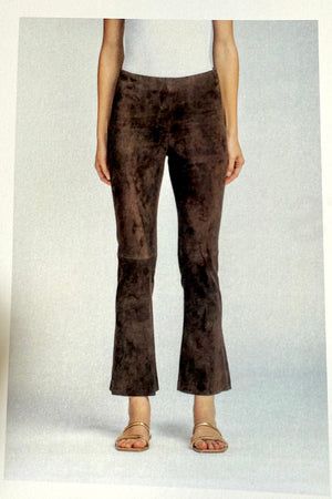 VIA MASINI Wildlederhose "FIRENZE" cropped cacao