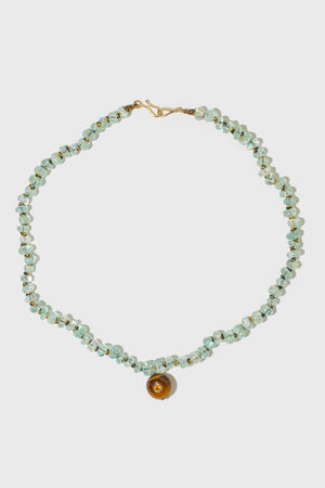 TAMARA TAICHMANN Aquamarine - Steinkette "Tiger Eye" hellblau