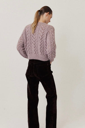 MAIAMI Chunky Alpaca Lace Pullover grey rose