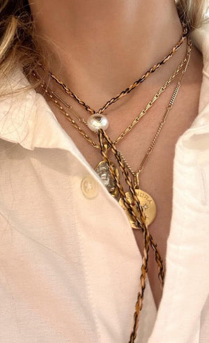 TAMARA TAICHMANN cotton necklace "Scarlett" Amazonite turquoise