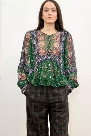 SEA NEW YORK Seidenbluse "MELBA" grün multi