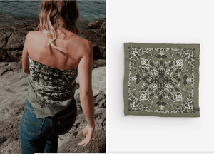 MAISON LECOMTE FLAMANT Baumwollschal "Bandana" kaki