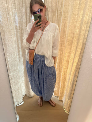 CLARAMONTE cotton kaftan "ALI" blue stripe