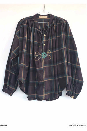 CLARAMONTE cotton blouse "Nina" patch black