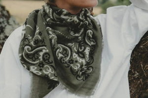 MAISON LECOMTE FLAMANT Wool/Cashmere "Scarf" khaki