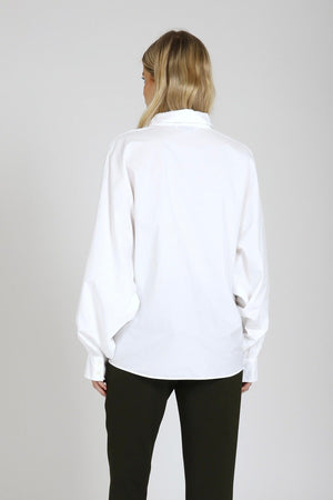 SOSUE Baumwollbluse "Antonia" slim weiss