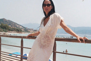 RABENS SALONER Cartwheel Frill Neck Kleid "ROSIE" seashell