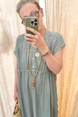 MAISON HOTEL Maxikleid "AGNES" moss