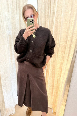 VIA MASINI Velourcord Jupe "CARA" chocolat