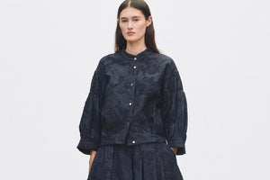 RABENS SALONER Jacquard Shirt "CANDIE" pirate black