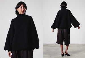 I LOVE MR MITTENS Chunky Wool "NAOMI" Sweater schwarz