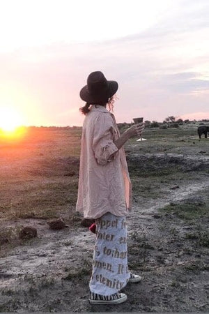 KARIEN BELLE Pareo Skirt "POETRY" charcoal