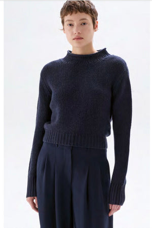 FFC Rundhalspullover Mid-Strickpullover "14024" night blue